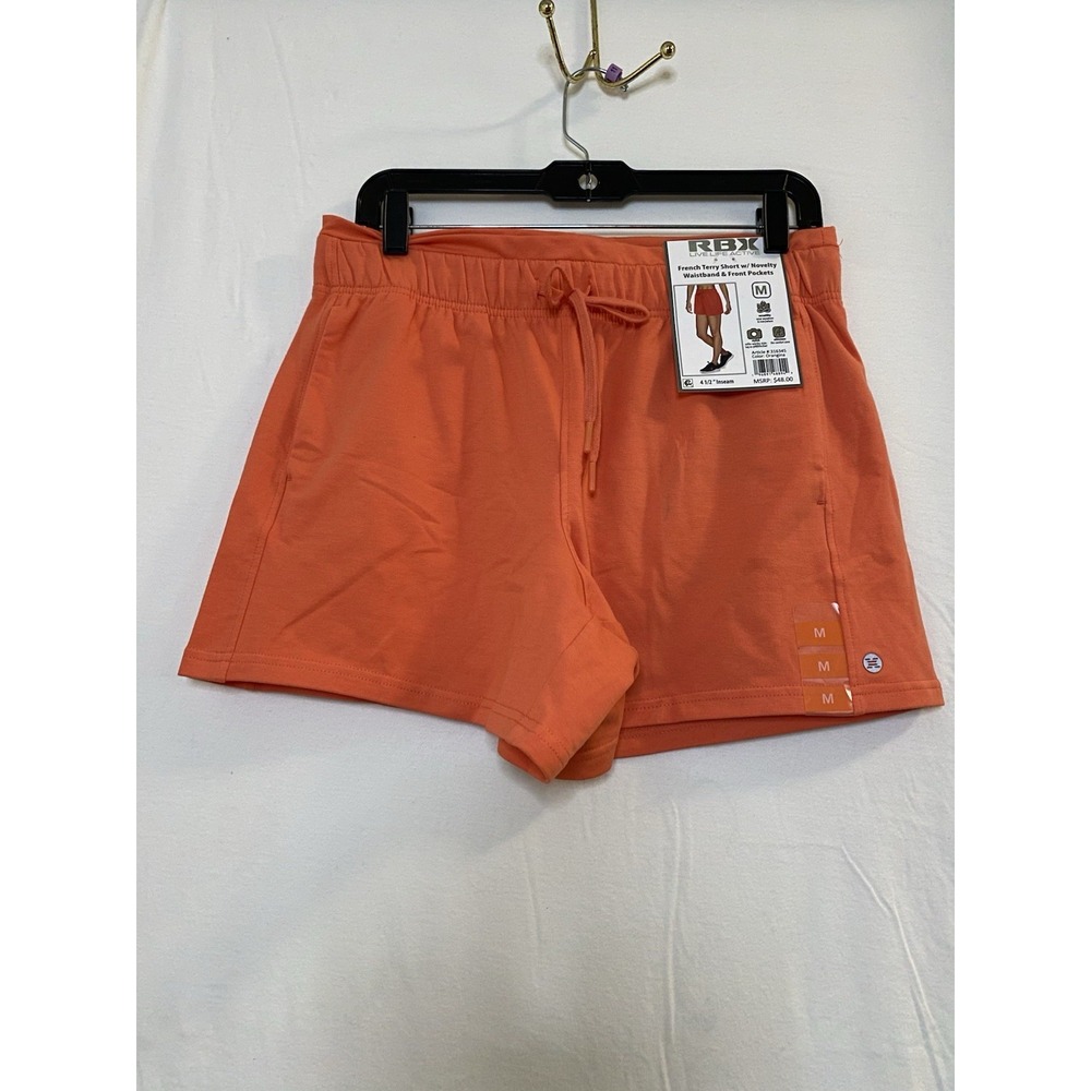 RBX Active Womens Walking Shorts Novelty Waistband & Front Pockets Orangina